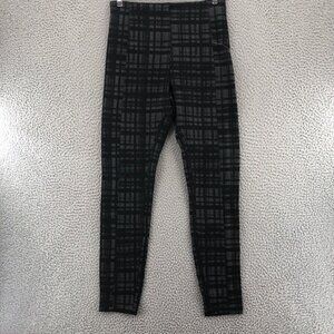 Lysse Pants Womens Medium Grey Black Plaid Shaping Pull On Ankle Ponte Knit NWT
